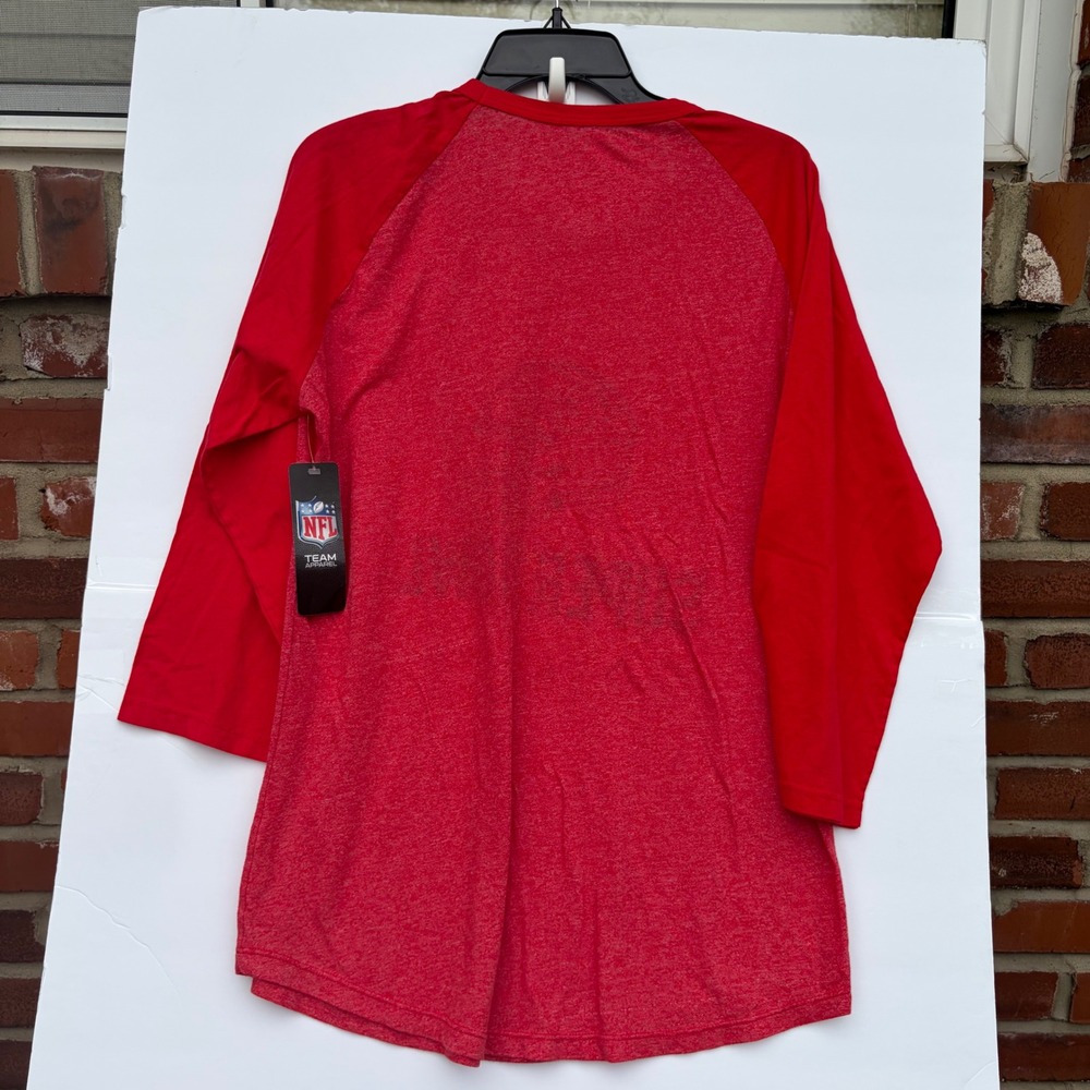 Majestic Kansas City Chiefs Super Bowl LIX Raglan T-Shirt Red Women's 2XL New - Picture 8 of 8